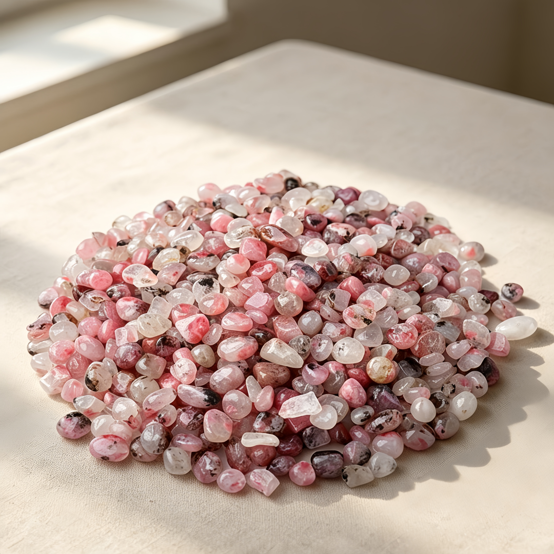 Aquarium Planting - Natural Pink Rhodonite Crystal Chips Irregular