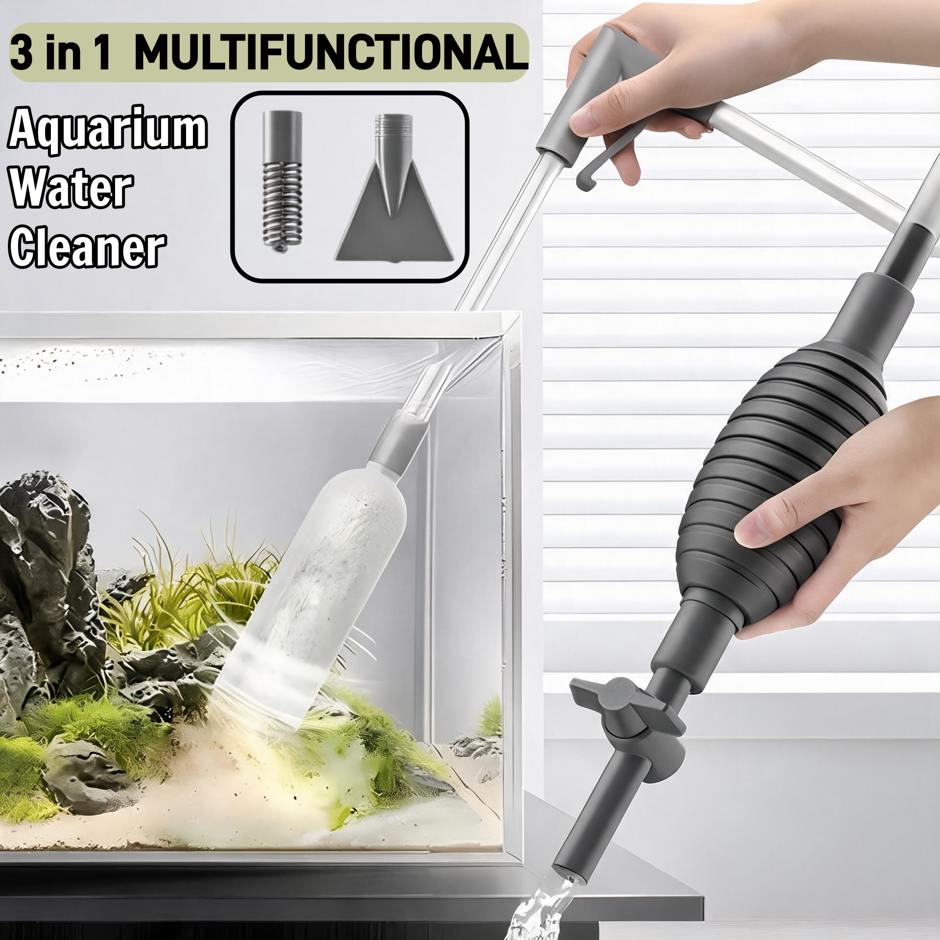 Durable Aquarium Suction Pump  – обзор и цена Planted Aquarium Cleaning Kit