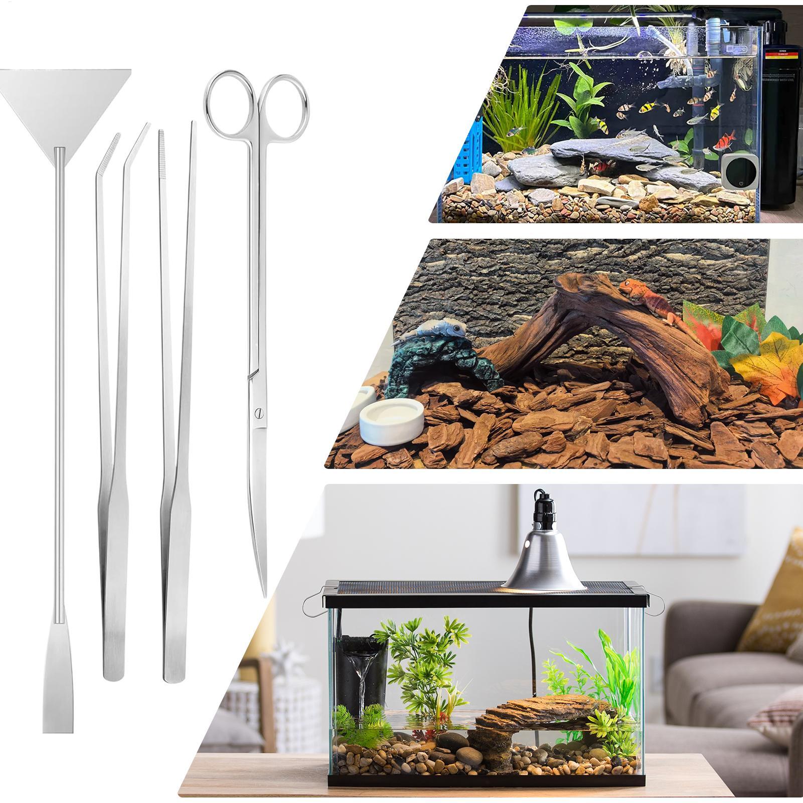 4pcs Aquarium Tool Kit Stainle – обзор и цена Planted Aquarium Cleaning Kit