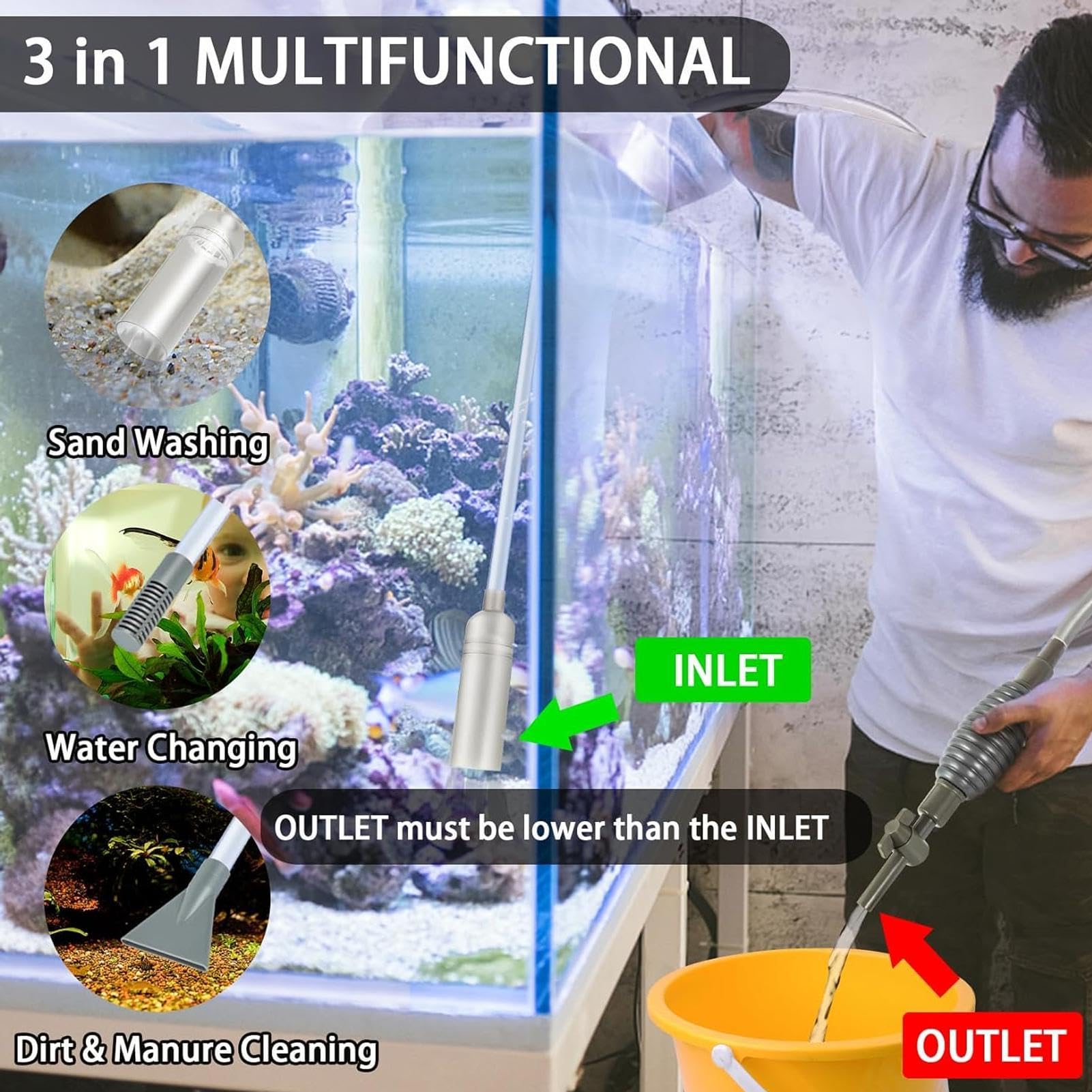 Fish Tank Aquarium Siphon Vacu – обзор и цена Planted Aquarium Cleaning Kit